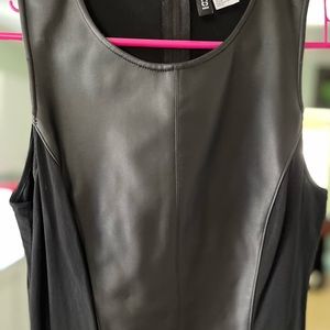 H&M Black w/ Pleather Bodycon Dress